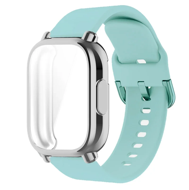 Silicone Strap with Case for Smart Watch, 22mm, Compatible with Watch 5 Active Lite