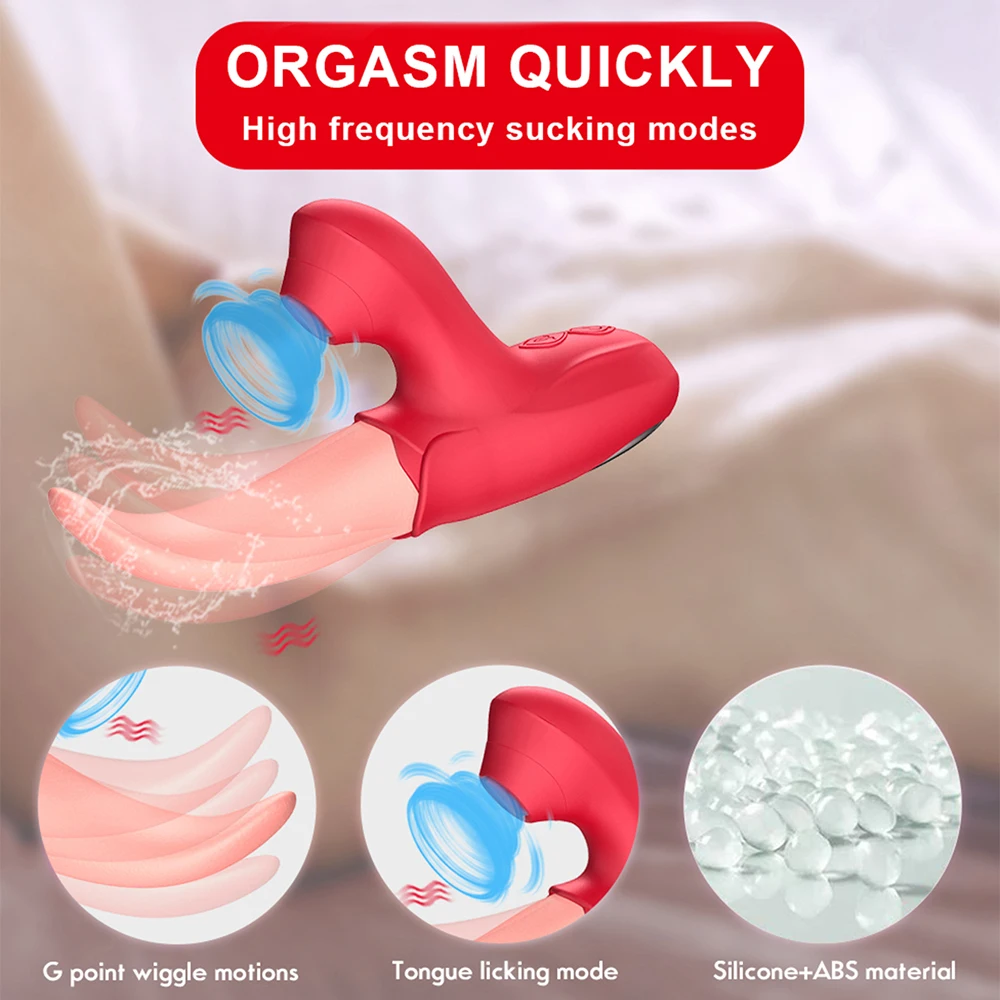 Rose Tongue Licking Sucker Vibrator For Women Nipple Clit Stimulator Love Egg Dildo Vibrating Massager Female Adult Sex Toys