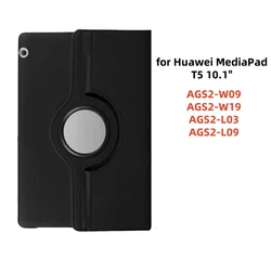 Versatile 360° Rotating PU Leather Tablet Cover with Multi - Angle Stand - MediaPad T5 10.1inch (Black)
