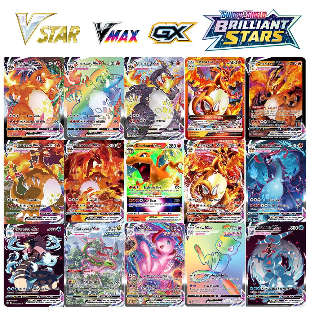 2022 New Pokemon Cards Holographic Board Game Vstar Vmax Gx Diy Charizard  Energy Trading Card Game English Version Kids Gift - Game Collection Cards  - AliExpress