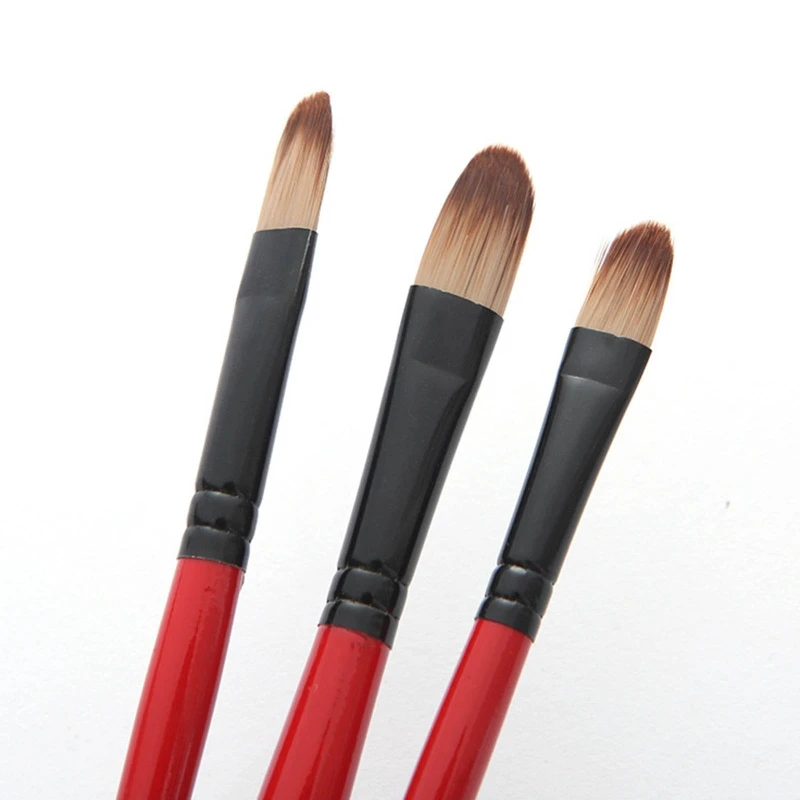 Set 5 pennelli per capelli in nylon, pennelli per acquerello, punta tonda e punta, pittura professionale