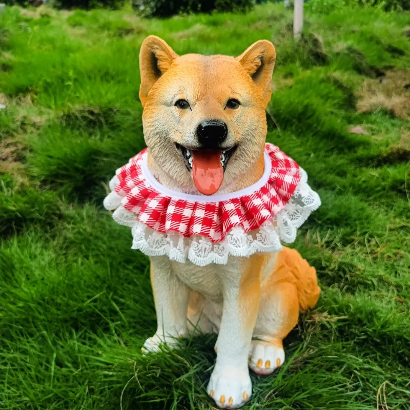 체크 무늬 탄성 강아지 고양이 애완 동물 침 수건 레이스 애완 동물 삼각형 스카프 턱받이 용품, 크리스마스 분위기 애완 동물 턱받이