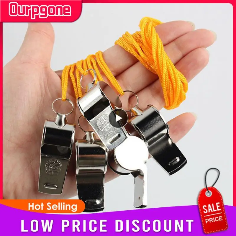 

Metal Whistle Stainless Steel Crisp Loud Hanging Rope Outdoor Sports Camping Hiking Training Game Sports Whistle