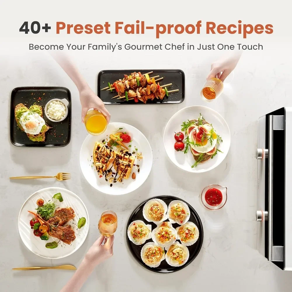 4-in-1 Countertop Convection Steam Oven, Air Fryer, Dehydrator with True Convection Bake, Steam-Bake, Broil, 40 4