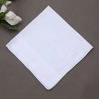 3Pcs Men Women 100% Cotton Handkerchiefs White Color Classic Hankies Jacquard Striped Pocket Square Towel DIY Painting 2