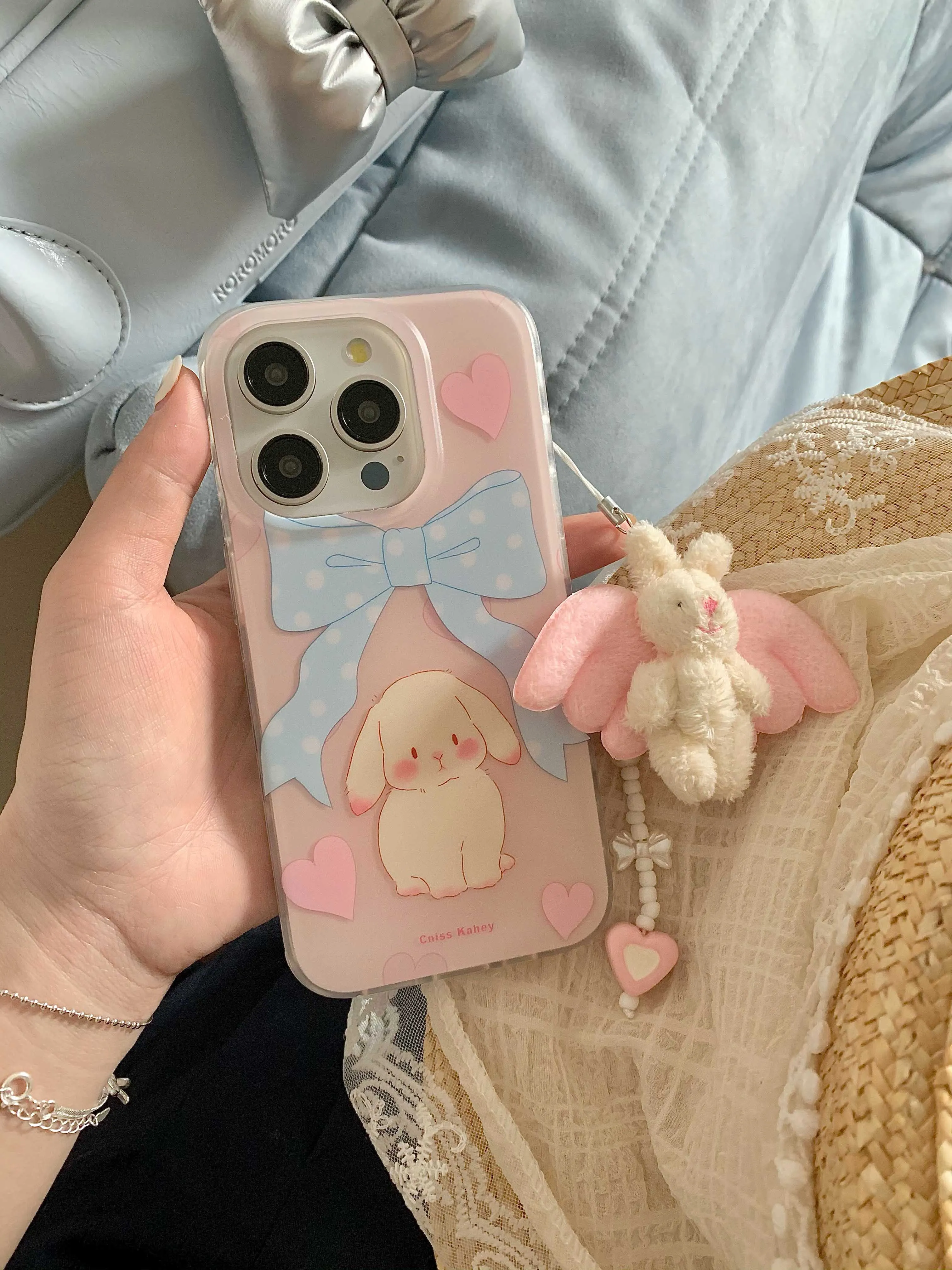 Angel Rabbit Chain Phone Case for iPhone