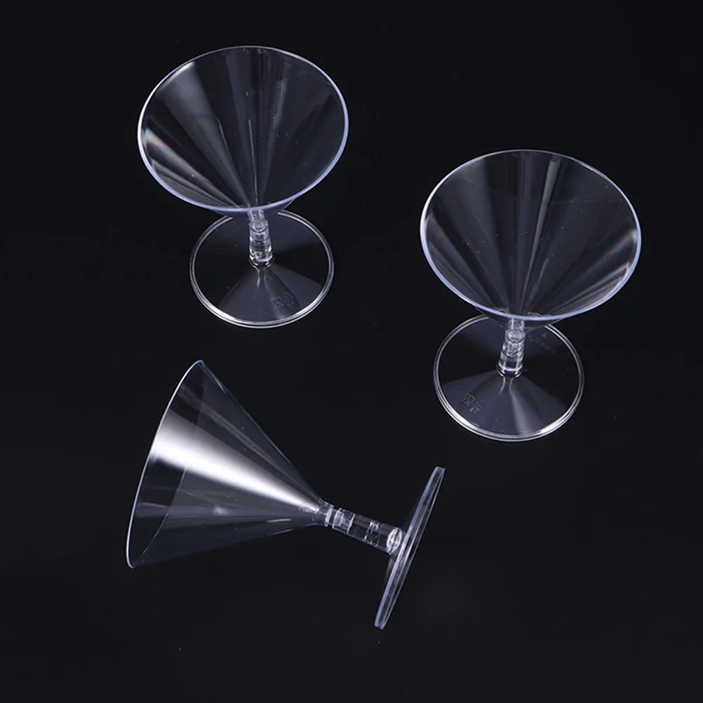8 Pcs Martini Glasses Disposable Wineglass Reusable Clear Beverage Cups Goblets Mini 800X680X680CM Cocktail Plastic