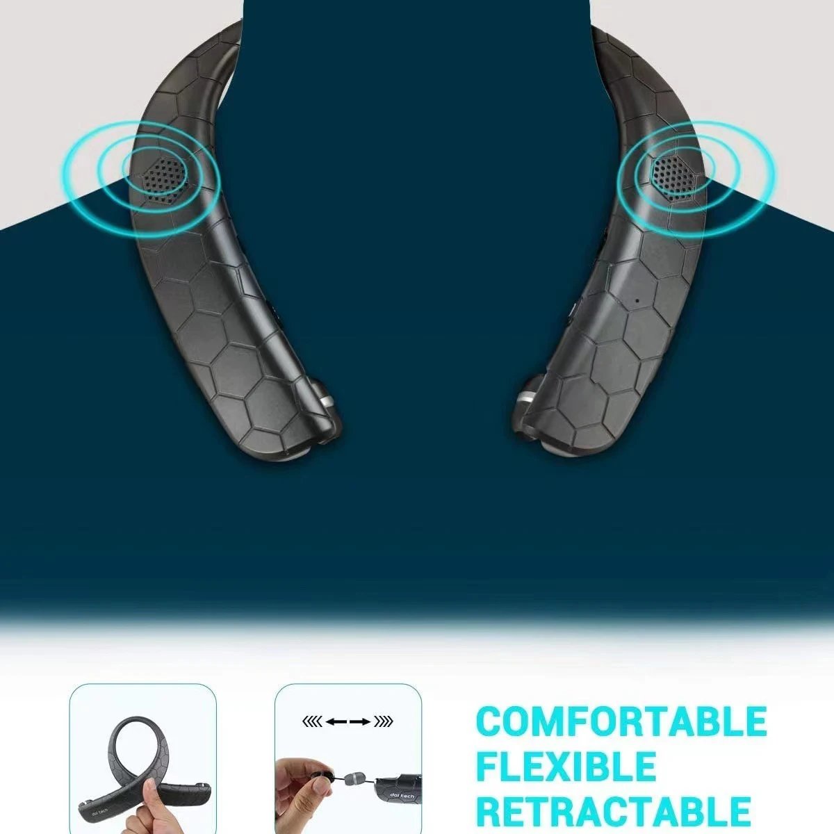 Impermeável Neckband Headconjunto com Microfone Bluetooth 5.0 Fone de Ouvido sem Fio Alto-falante Fone de Ouvido Sport Earbuds - Image 2