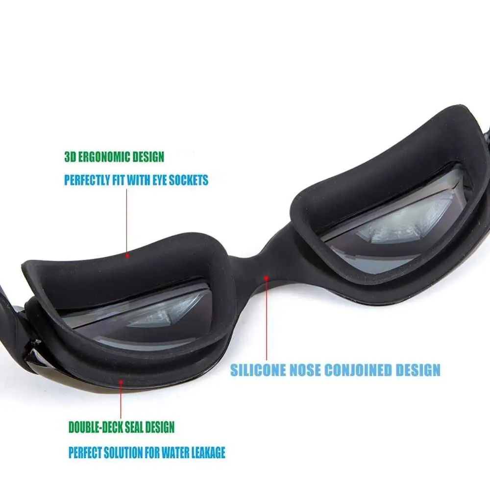 Myopia Swimming Goggles Ear Plug Anti Fog Optical Men Women Professional Prescription Swim Pool Eyewear Natacion Diving Glasses