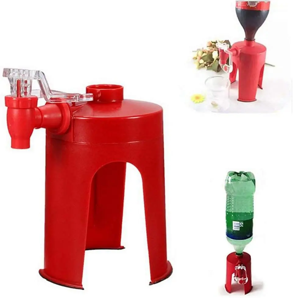 

Novelty Saver Soda Beverage Dispenser Bottle Coke Upside Down Drinking Water Dispense Machine Switch for Gadget Party Home Bar