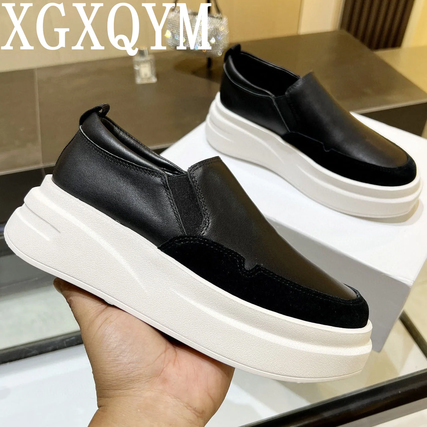 

New Arrive Women Flat Sneaker Runway Designer High Quality Lace Up Thick Sole Ladies Outside Walking Running Slip On Shoe Female