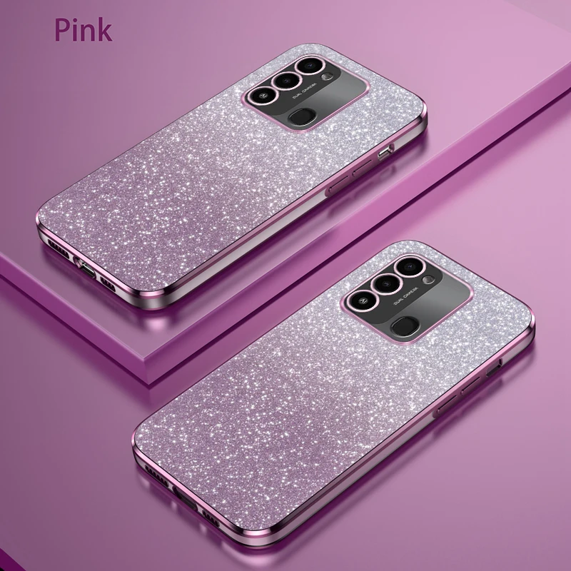 Luxury Gradient Glitter Plating Silicone Phone Case