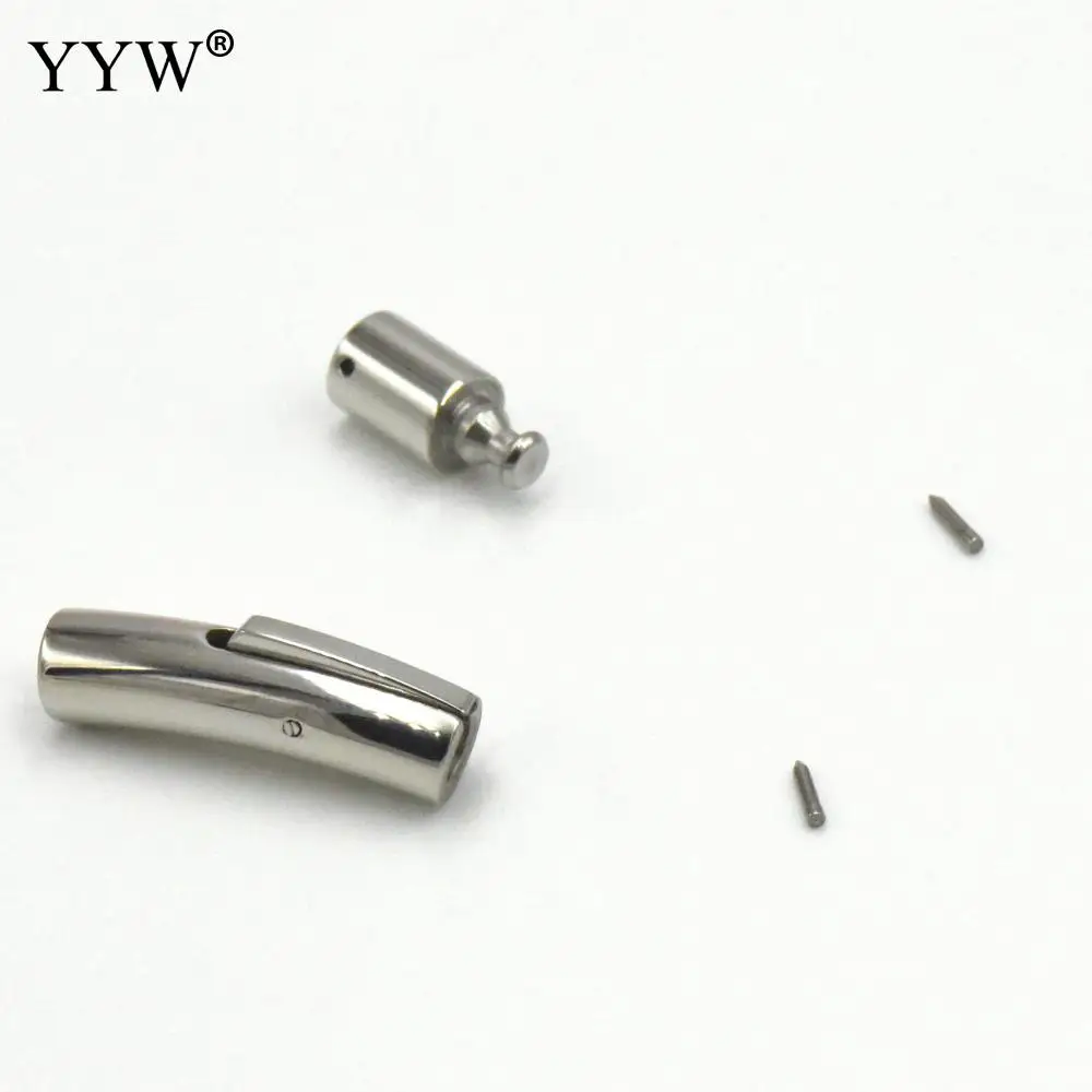 10PCs Stainless Steel Bayonet Clasp Tube 2/3/4/5/6mm Contector for Round Leather Cord Bracelet Snap Lock End Caps Jewelry Diy