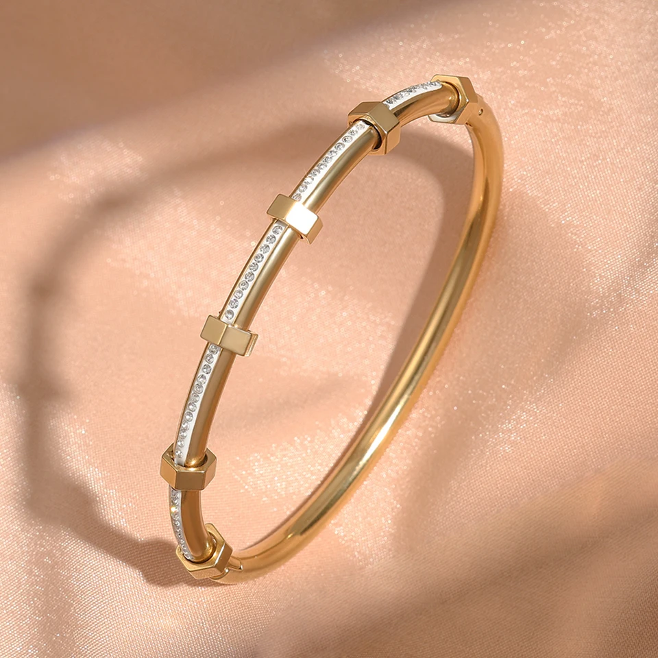 Bangle Bracelet for Women Yupsk Titanium Steel