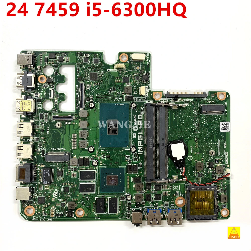 

CN-08GGCV 08GGCV 8GGCV For dell Inspiron 24 7459 AIO Used Motherboard IMPSL-PO 4DPFC With i5-6300HQ GT940M 2GB-GPU Fully Tested