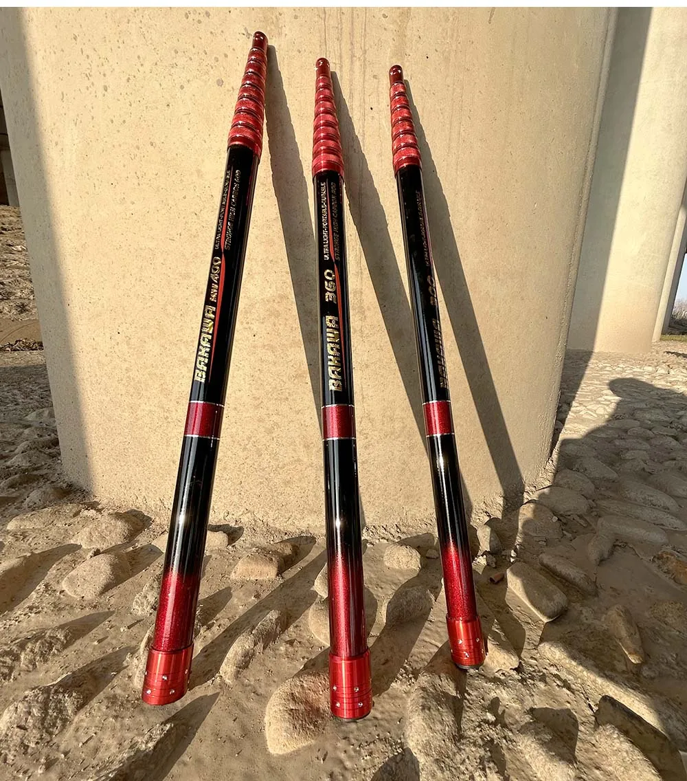 Fishing Landing Net BAKAWA Lightweight Telescopic Carbon Fiber Fishing Landing Net Fish Extending Foldable Pole Fly Hand Dip Net Tackle 2.1/3.0/3.6M