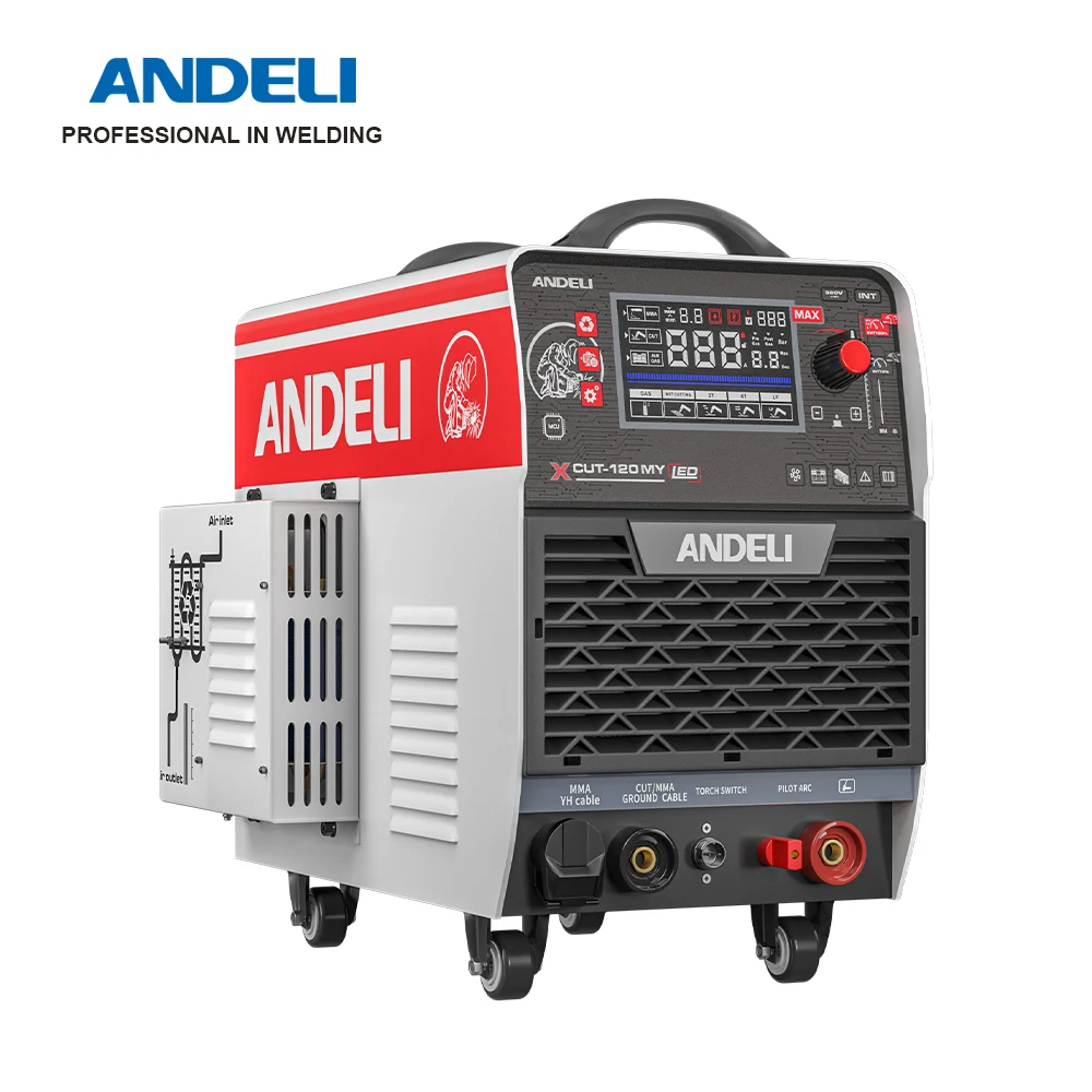 Andeli CUT 120 380V CNC Bulit-in Pump Compressor MMA Plasma Cutter Laser Max Cut 45mm Cutting Machine