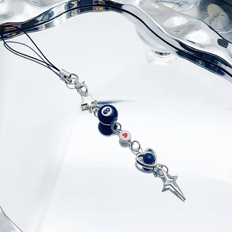 Fashion-Star-beaded-pendant-Billiard-Pool-Phone-chain-Camera-chain ...