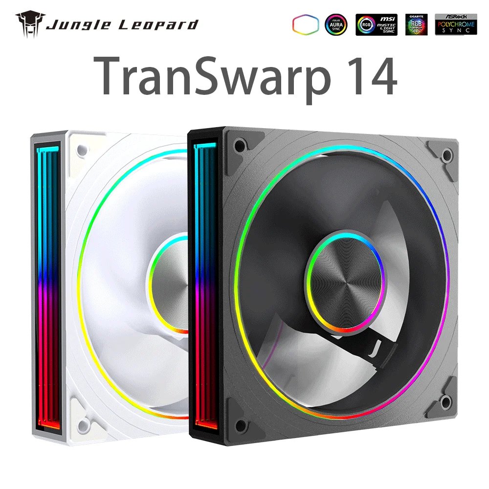 Jungle Leopard Transwarp ARGB ファン ホワイト Jungle Leopard Transwarp 120mm RGB Case Fan - 5v3pin Support