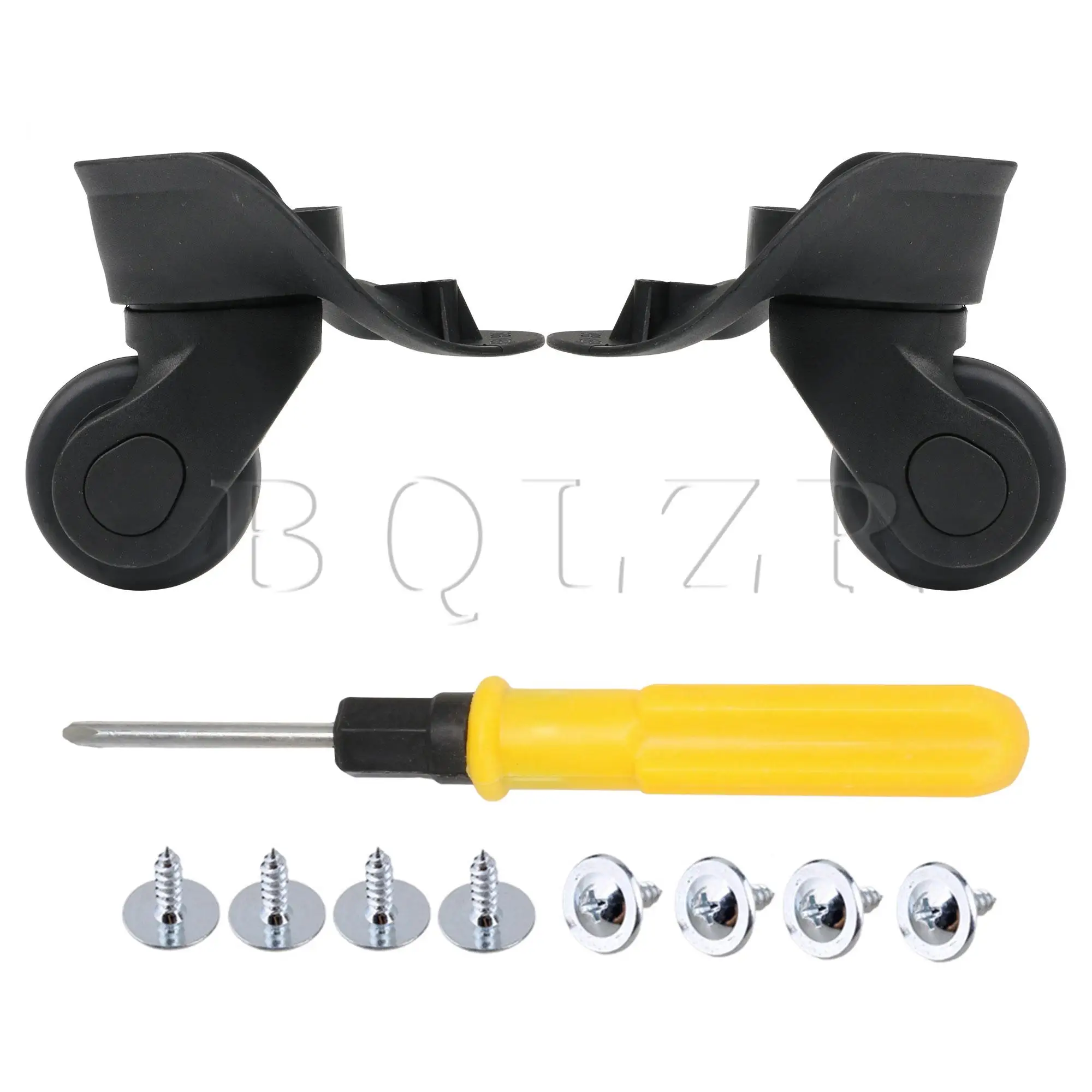 Faça Você Mesmo Bqlzr 9.1cmx10.7×4.9cm Plástico Preto Esquerda & Direita Bagagem Giratória Rodas Substituição W041 Peças