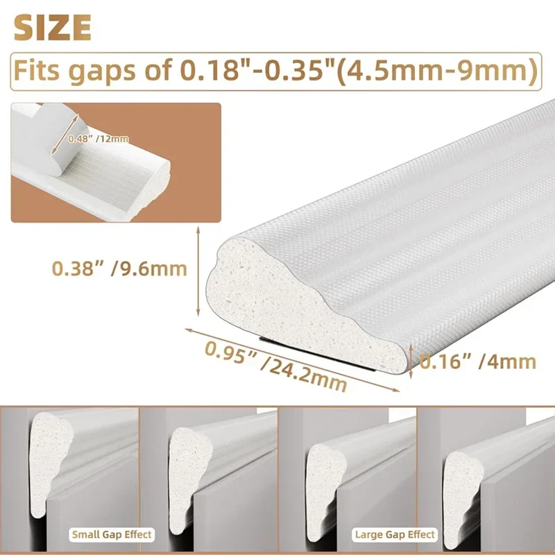 4M Wedge-Shape Foam Weather Stripping Door Seal Strip self