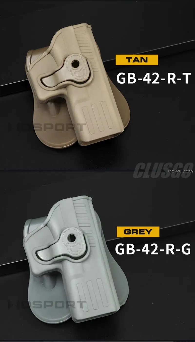 Holster Tactique Niveau 2 Pour Ceinture - Palette Droite, Compatible Glock 17/19/22/23/31/32, Pour Tir Ou Autodéfense - 7