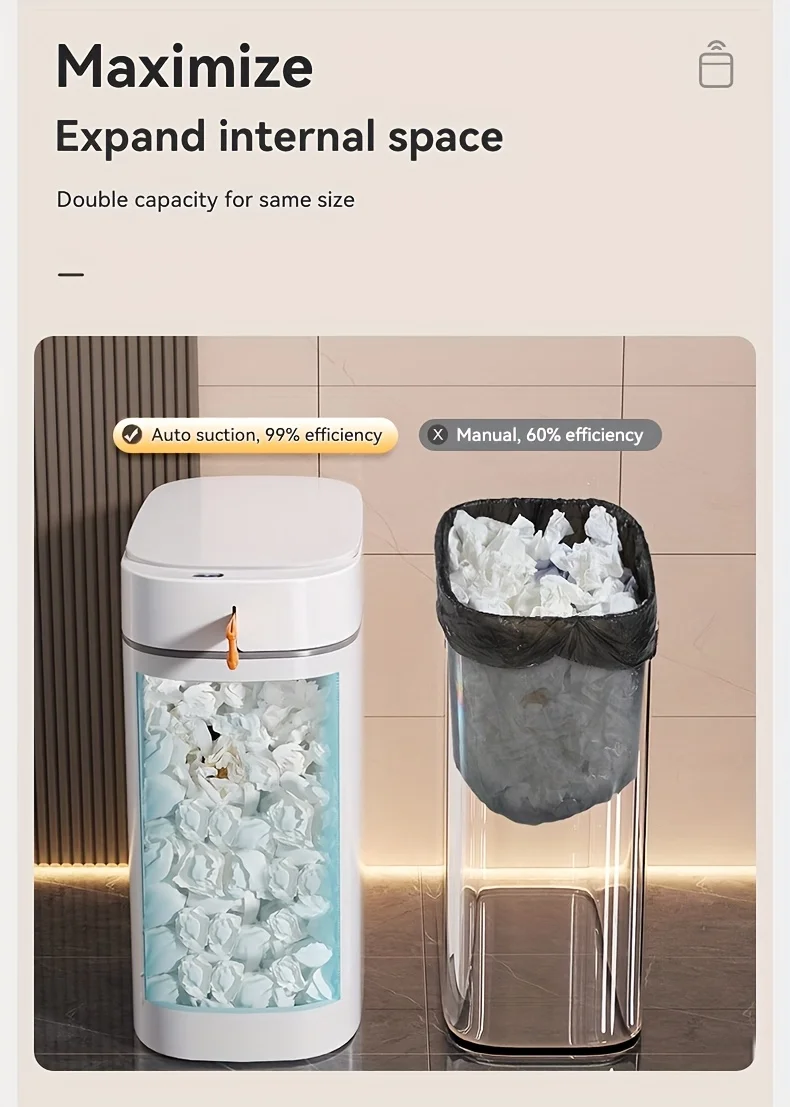 Smart Sensor Trash Can JOYBOS Rechargeable Auto Adsorption Bag Garbage Can For Toilet Living Room Kitchen Household Items