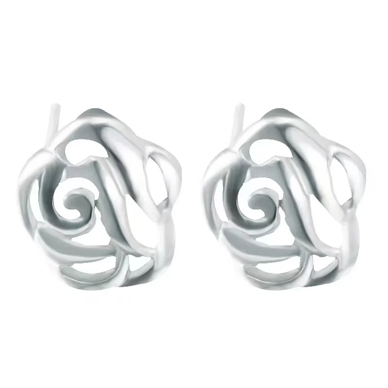 925 Sterling Silver roses Brincos Stud Earrings for Women Wedding Earrings Jewelry Accessories