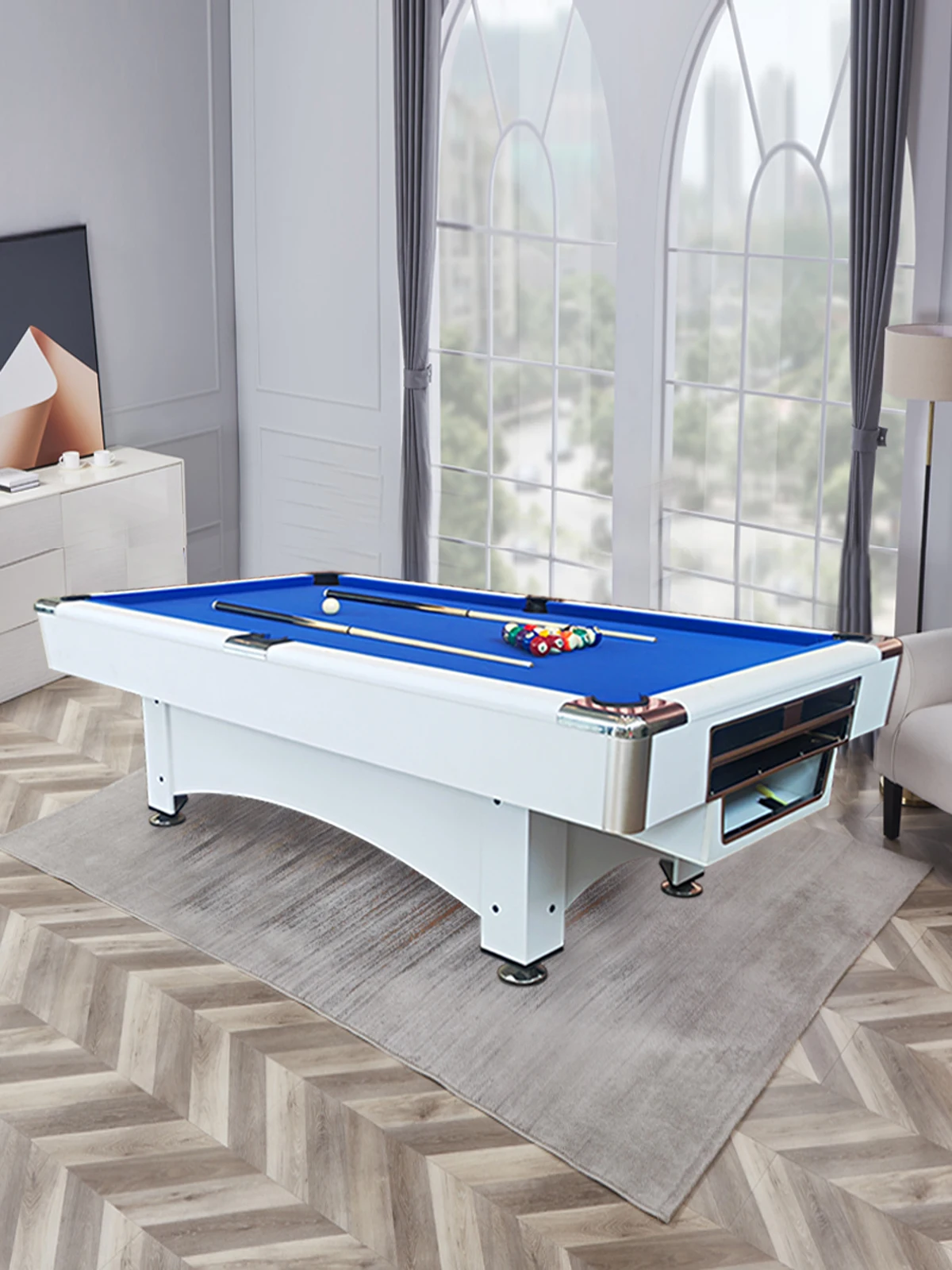 Multifunctional Game Table American Standard Pool Table Converts to Ping Pong & Dining