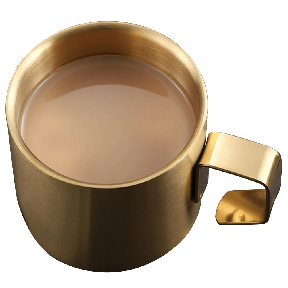 1pc Stainless Steel Coffee Mug Metal Coffee Cup Mug Large Capacity Cereal Breakfast Espresso Cup Espresso