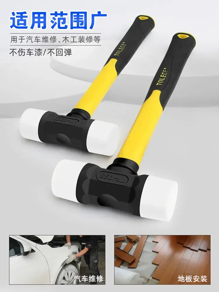 Tuolishi Solid Rubber Hammer Plastic Nylon Head Non elastic Rubber Hammer Floor Tile Installation Hammer 5