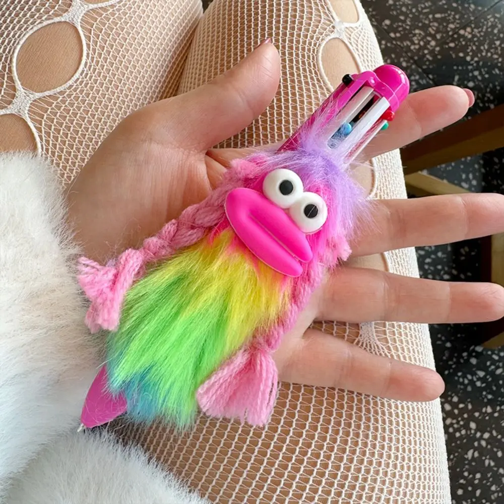 Sausage Mouth Children's Plush Pen Bucktooth Rabbit Handwriting Multi-color Ballpoint Pen Neutral Gel Pen Writing Signing