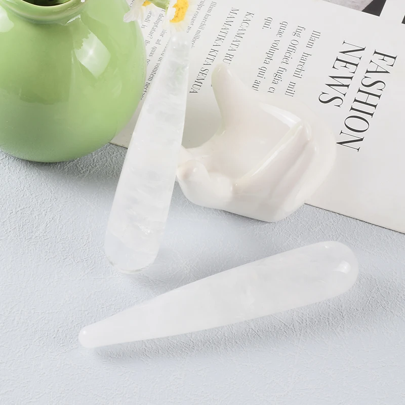 Natural Jade Stone Face Eye Massage Stick Gua Sha Beauty Acupuncture Wand Meridian Scraping Acupoint Therapy Reflexology Tools 3