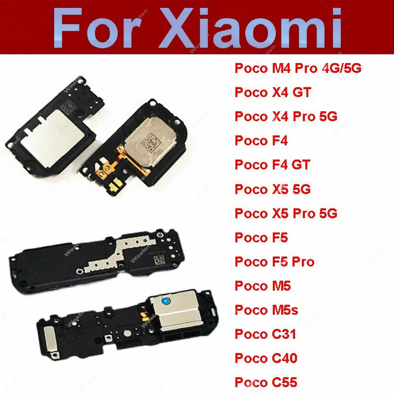 

Loudspeaker For Xiaomi Poco C31 C40 C55 X4 GT X5 F5 M5 M5s M4 Pro 4G 5G Loud Speaker Buzzer Ringer Flex Cable Replacement Parts