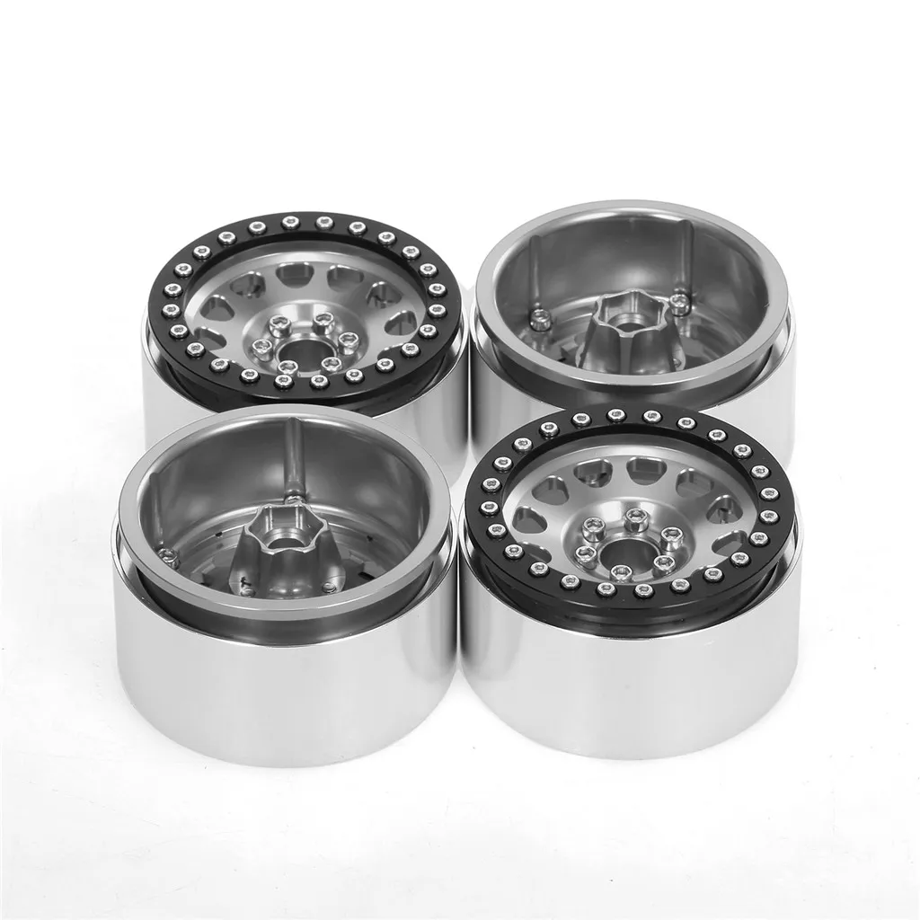 

4PCS 1/10 RC Rock Crawler Aluminum 2.2 Beadlock Wheel Rims for Axial SCX10 RR10 Wraith 90048 90018 Traxxas TRX4 TRX-6