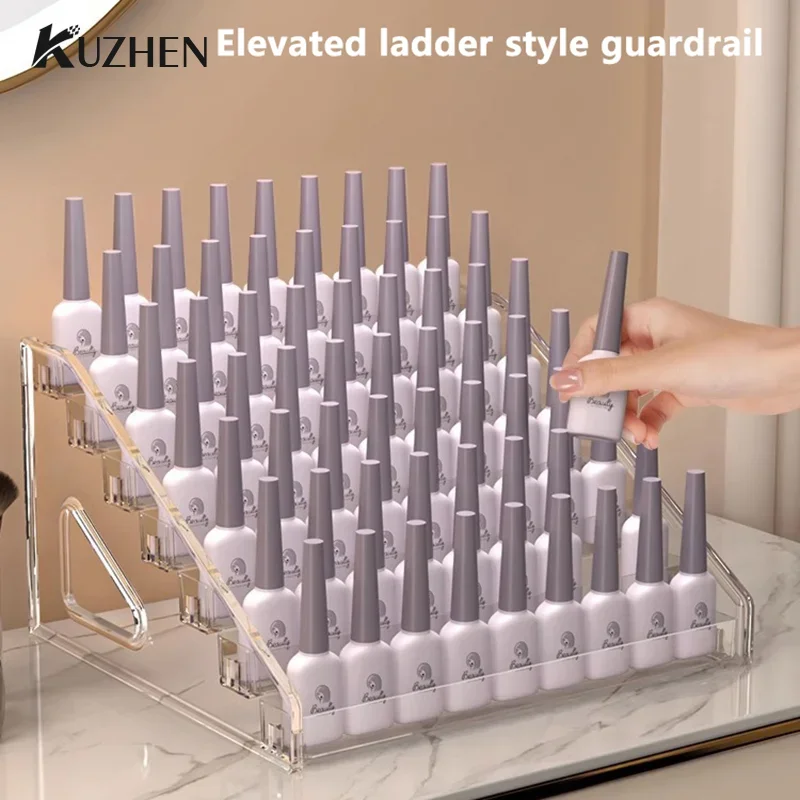 Acrylic Transparent Multi-layer Nail Polish Display Stand Lipstick Storage Box Nail Salon Cosmetic Tabletop Display Rack