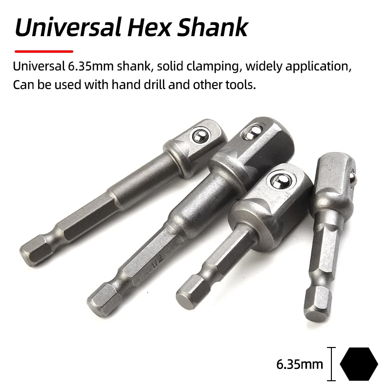 Premium Socket Adapter Drill Bits Set - Impact Grade Power Extension with Hex Shank