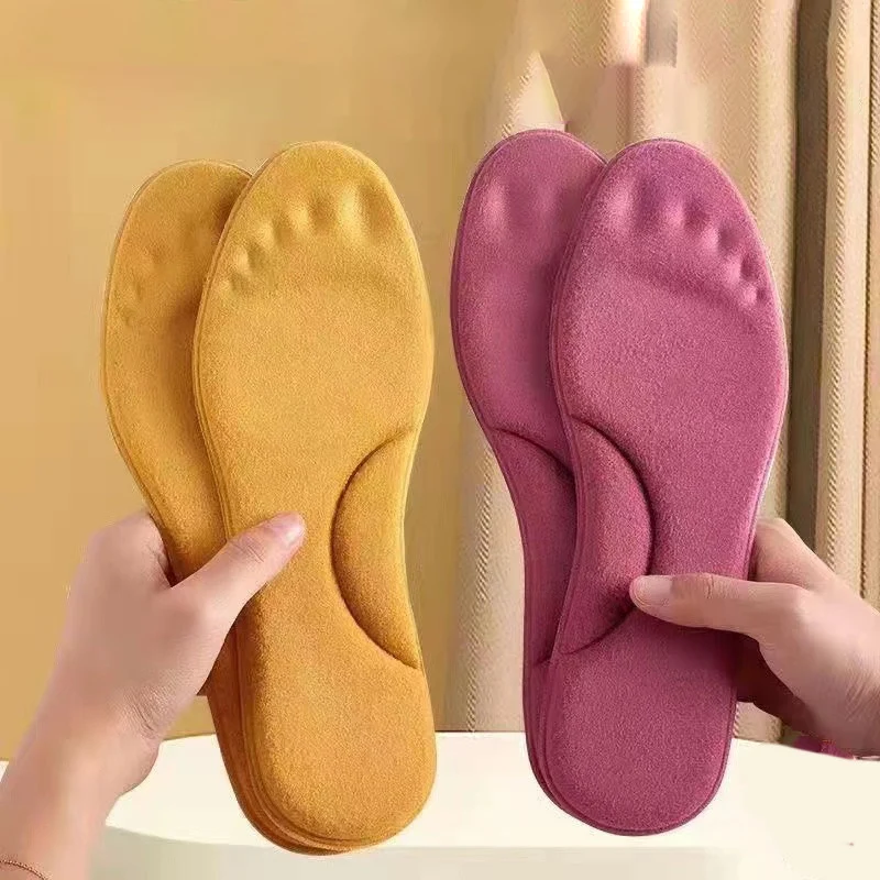 

Sweat-absorbing Insoles Plush Thickening Winter Self-heating Shoe Pads Foot Massage Mat Warm Memory Foam Arch Support Shoe Pads