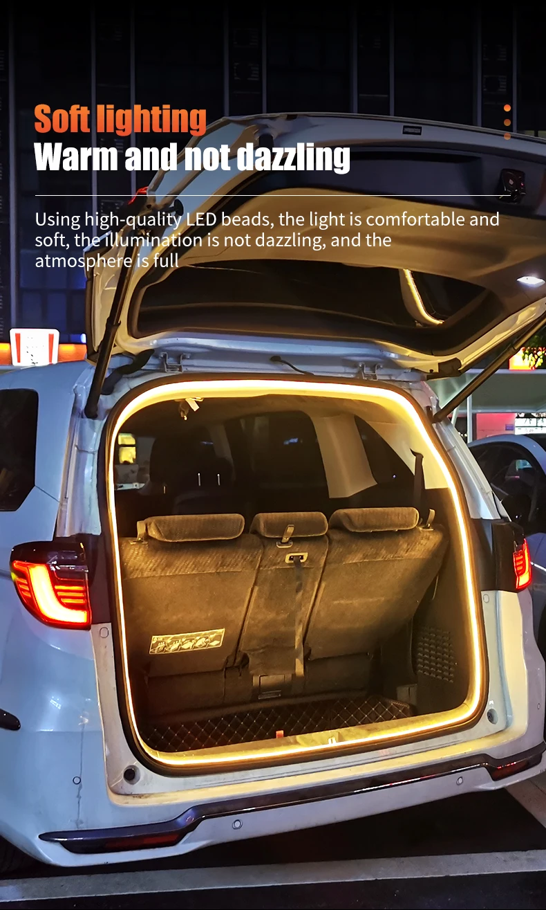 Dynamischer LED-Lichtstreifen für den Kofferraum, 400 cm, automatische Ein-/Ausschaltung, Scan-Lampe, flexibel, wasserdicht, versteckte Installation – Detail 5