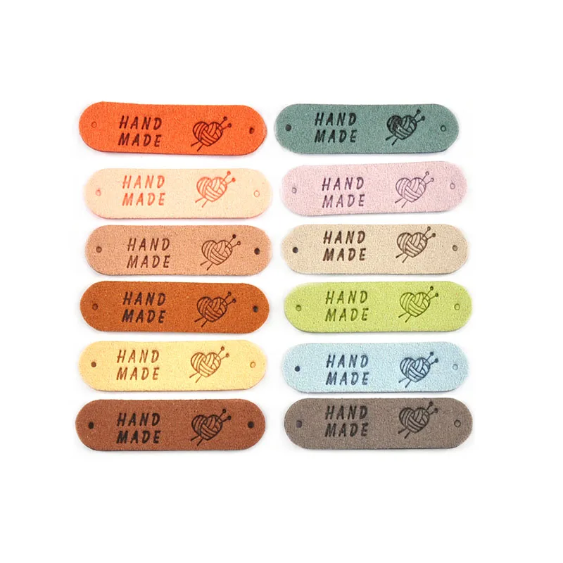 20Pcs 4.5x1.2cm 15Colors Mixed Leather Embossed Labels Sewing Accessories 2holes Garment Tag leather labels,clothing labels,leather tags,garment labels,sewing labels
