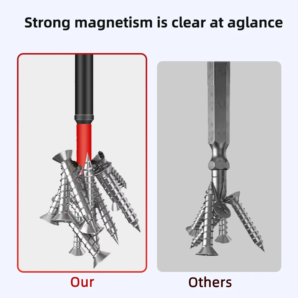 Magnetic Screwdriver Bits Non-slip Shockproof Phillips Impact Bits Hex Shank Alloy Steel Suitable for Power Tools 5/12 Pcs