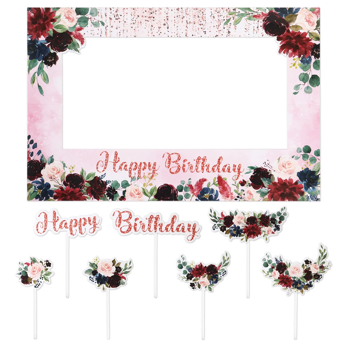 

1 шт., бумажная Цветочная рамка для фотографий на день рождения