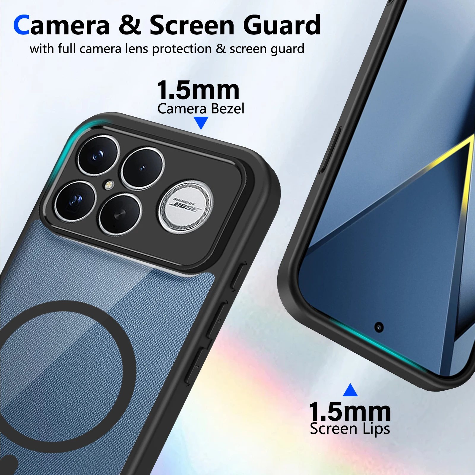 Luxury Magnetic Wireless Charging Clear Shockproof Phone Case