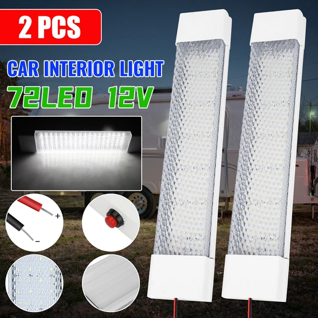 2pcs 12v 72led Car Interior Light Bar Car Led Interior Lights Rv Ceiling Dome  Lights Van Lights For