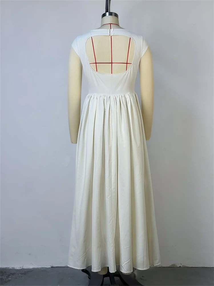 Wmstar Long Dresses Women Sweet Sleeveless Elegant Backless Waist Swing Dress Elegant Street Wear Dress Wholesale Dropshipping