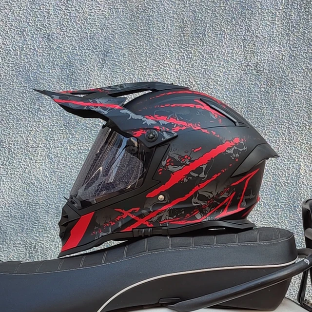 Casque moto cross + lunette