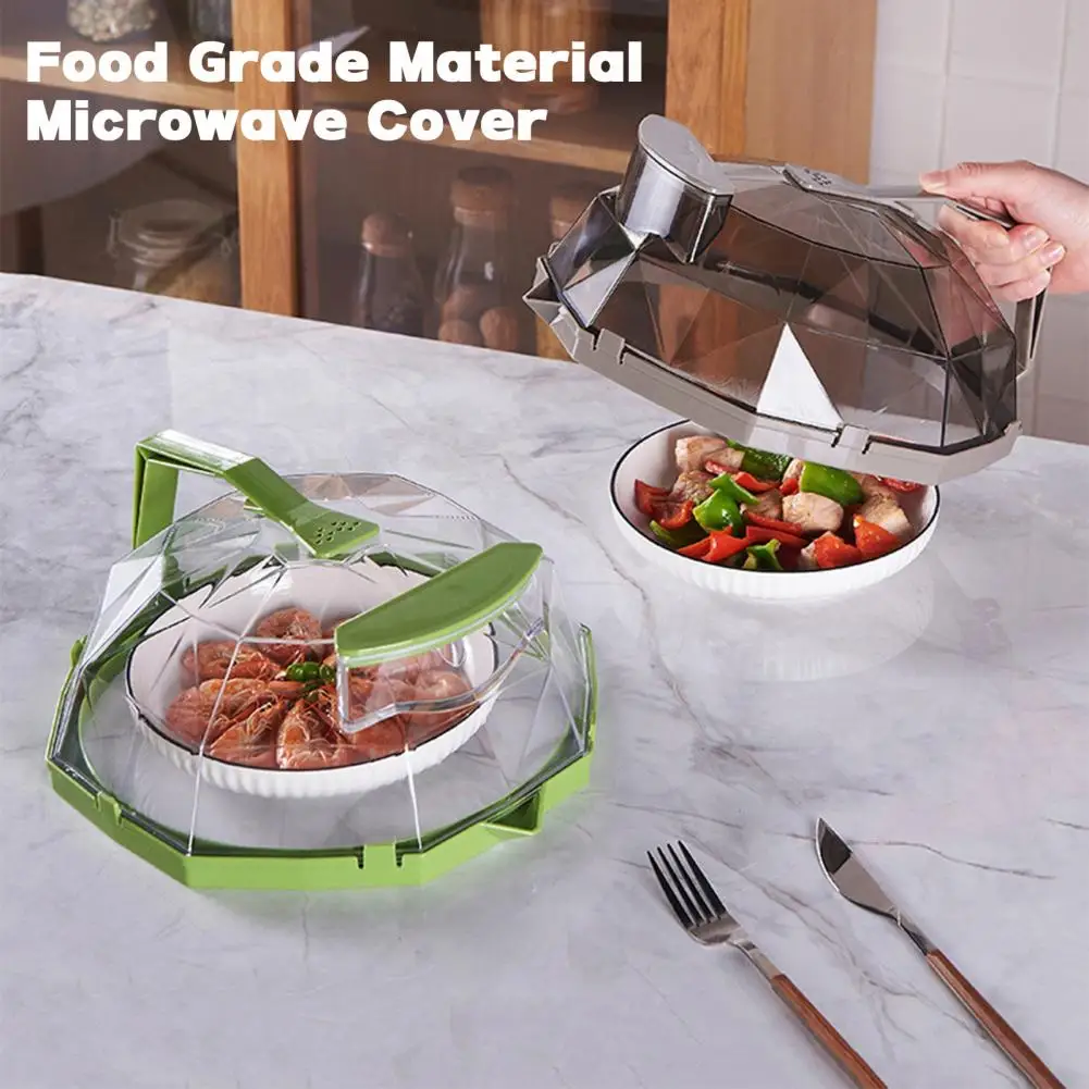 

Food Splatter Guard Microwave Food Cover with Handle Heat Resistant Splash Proof Lid Water Storage Box Oven Dish Splatter Guard