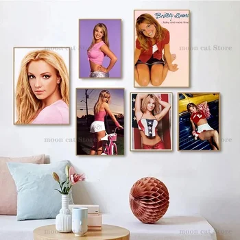 Stampe su tela Immagini di arte della parete Cantante retrò Britney Spears Poster Baby One More Time Millennium Home Decor Fans Gift