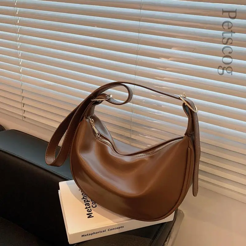 

Женская винтажная сумка-хобо, однотонная сумка-мессенджер, 2022