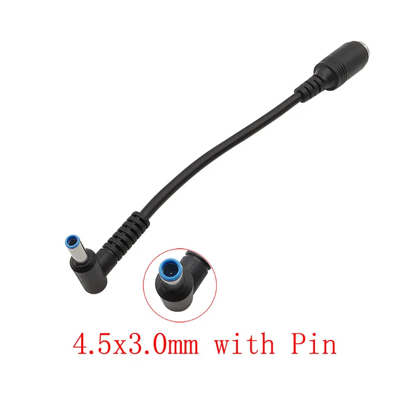 HP 노트북 충전용 DC 전원 어댑터, 핀 수 플러그 전원 와이어 케이블 커넥터, 암 7.4x5.0mm 잭, 4.5x3.0mm, 1 개